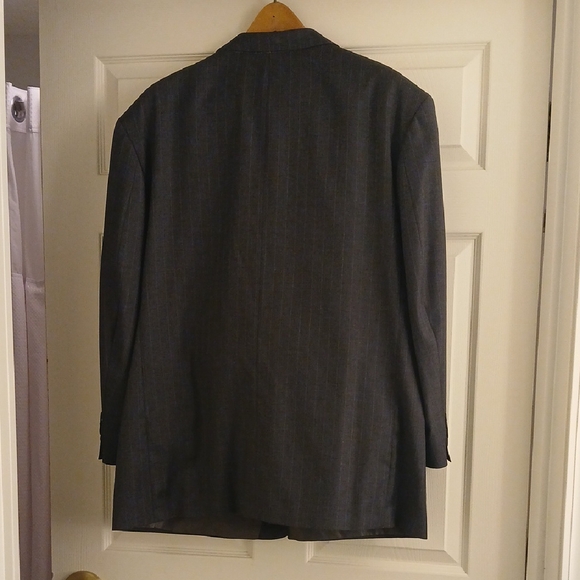 Oscar de la Renta Charcoal Pinstripe Suit Jacket And Pants - Picture 5 of 14